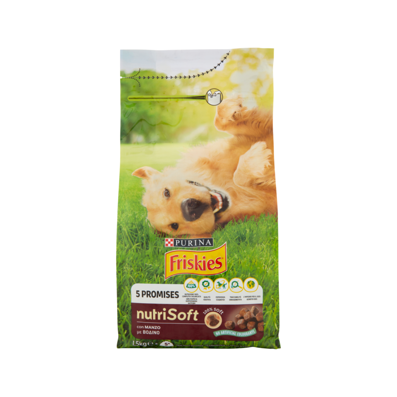 Friskies Dog Crocchette Nutrisoft Manzo New 1500gr