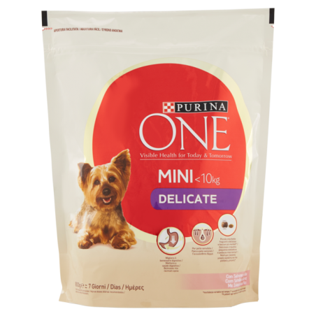 7613034546036 Purina One My Dog Is Mini Delicate Crocchette Salmone 800gr