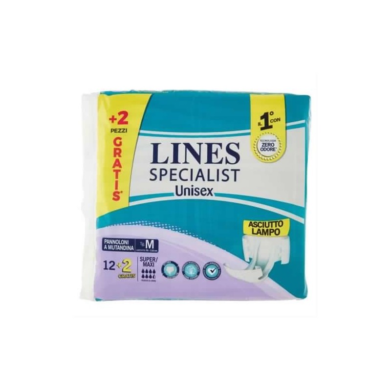 Lines Specialist Mutandina Media New 12+2pz