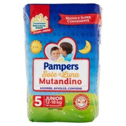 8001480304024 Pampers Sole E Luna Mutandino Taglia 5 Junior 14pz