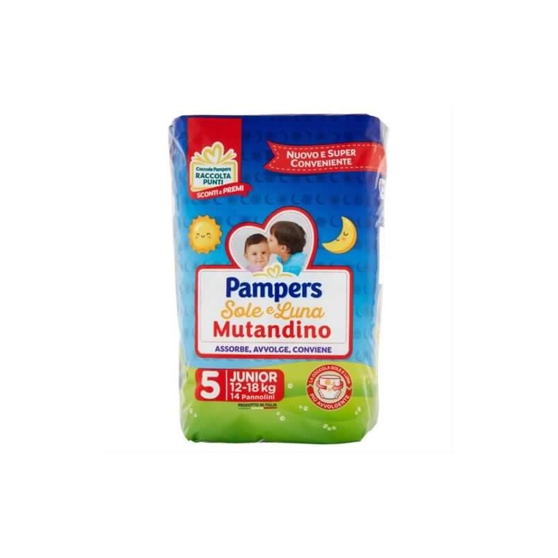 8001480304024 Pampers Sole E Luna Mutandino Taglia 5 Junior 14pz