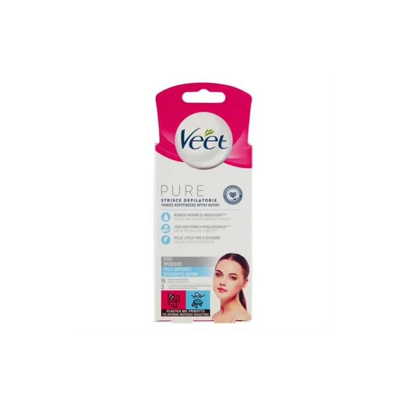 8056860820540 Veet Pure Strisce Viso 16pz