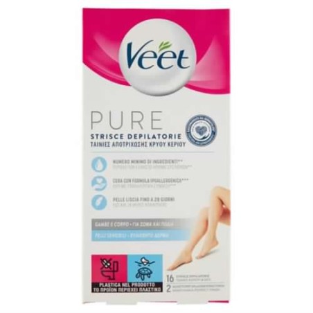 8056860820526 Veet Pure Strisce Corpo 16pz