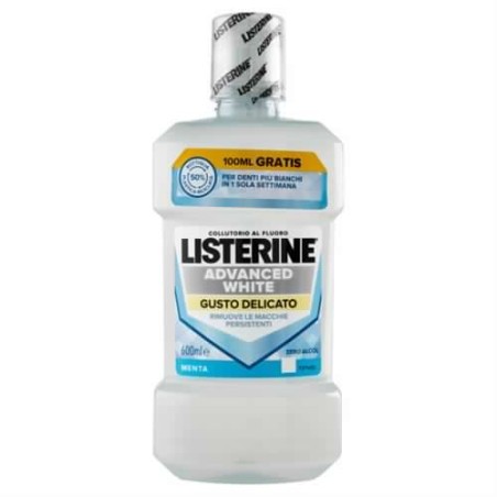 3574661665962 Listerine Colluttorio White Advanced Gusto Delicato 600ml