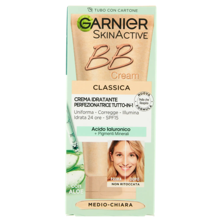 3600542428316 Garnier BB Cream Classic, con Acido Ialuronico, Tonalità Medio-Chiara 50ml