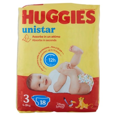 5029053582634 Huggies Unistar 4-9kg 18pz