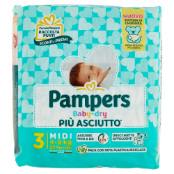 Pampers Pannolini Baby-Dry Taglia 3 - 4/9kg 20pz