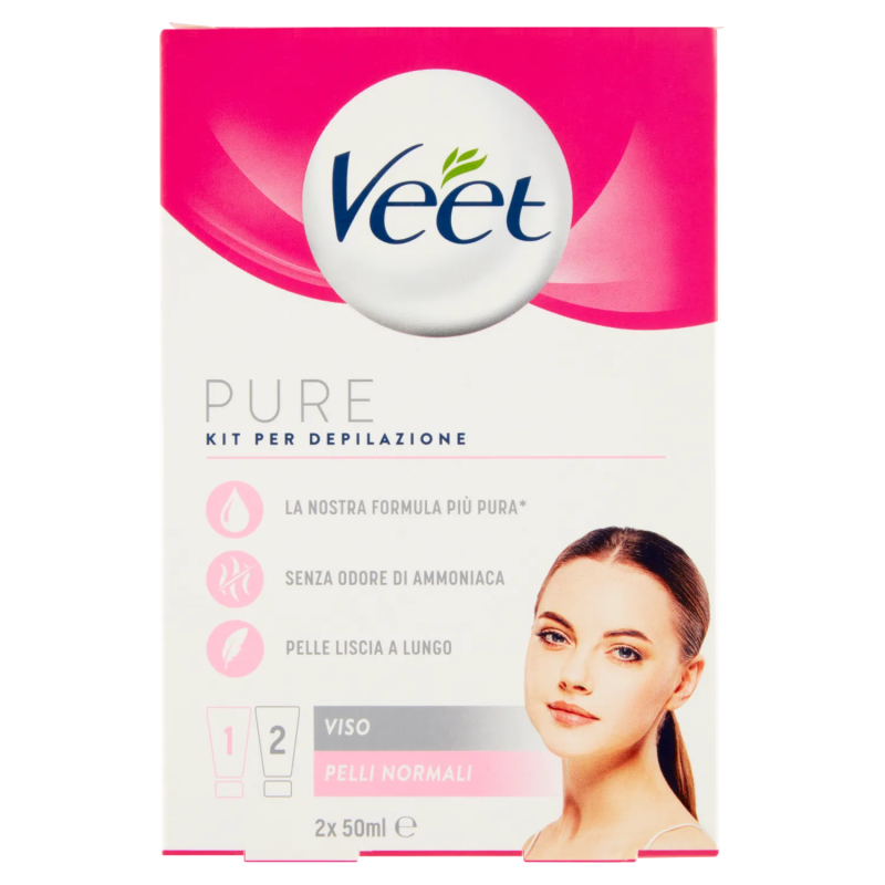 Veet Pure Crema Depilatoria Viso Pelli Normali 100ml