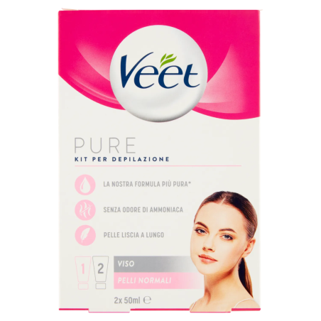 8056860823176 Veet Pure Crema Depilatoria Viso Pelli Normali 100ml