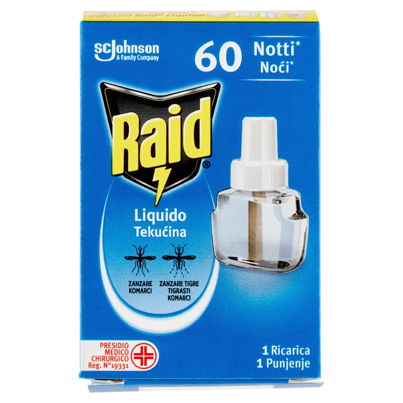 5000204028157 Raid Ricarica Liquido 60 Notti 36ml