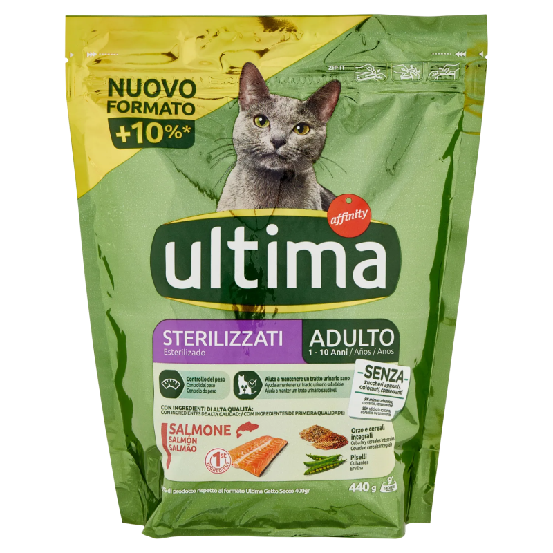 Ultima Cat Crocchette Adult Sterilizzato - Salmone 440gr