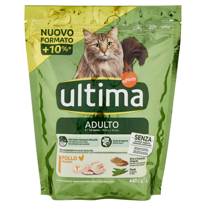 8059149430027 Ultima Cat Crocchette Adulto Pollo e Riso 440gr