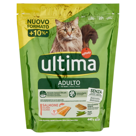 8059149429991 Ultima Cat Crocchette Adulto Salmone e Riso 440gr