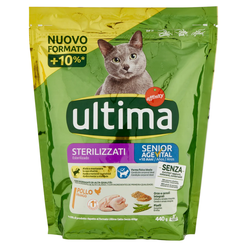 Ultima Cat Crocchette Sterilizzato Senior Age Vital 440gr