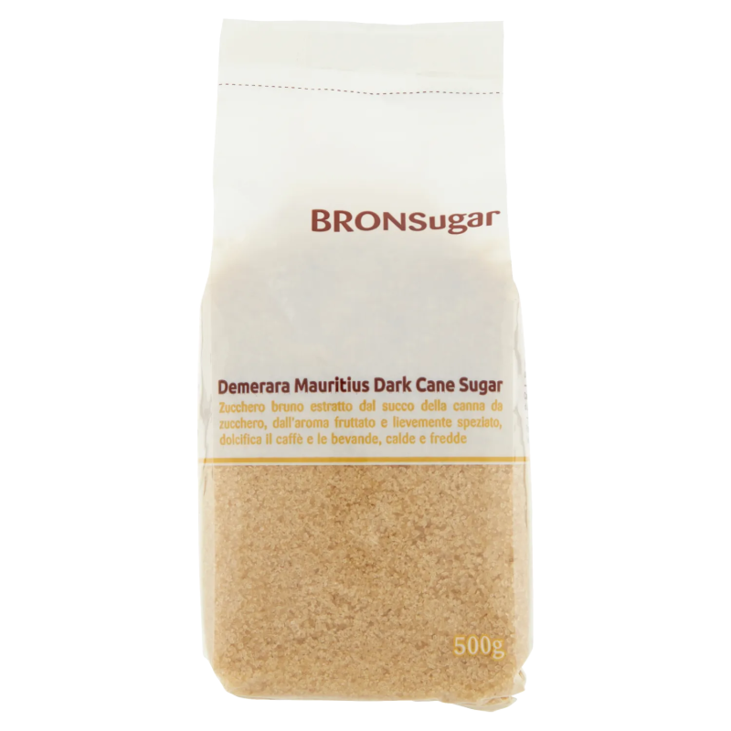 BronSugar Zucchero Demerara Mauritius Dark Cane Sugar 500gr