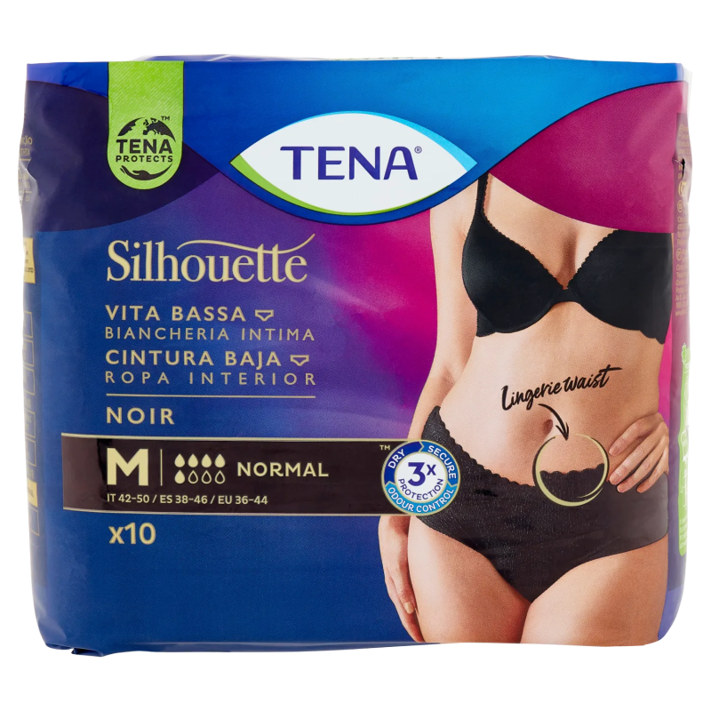 Tena Silhouette Noir Medium 9pz