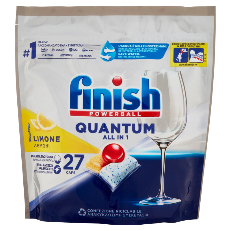 Finish Tabs Quantum All in 1 Limone 27pz