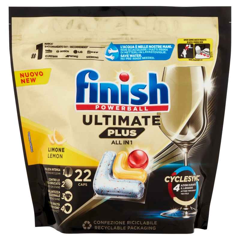 Finish Tabs Ultimate Plus Limone 22pz