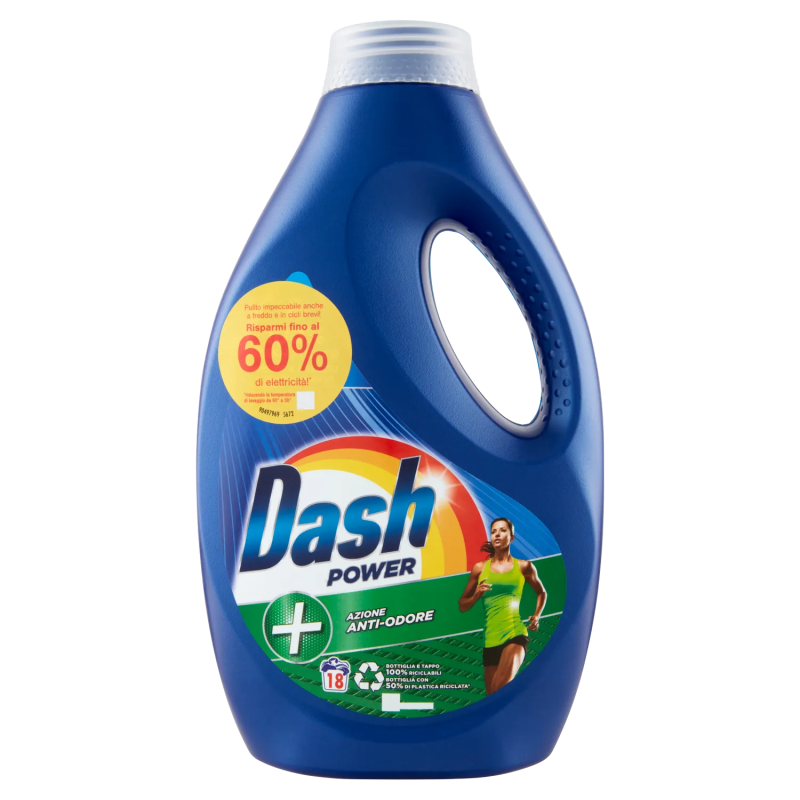 Dash Liquido Lavatrice Power Azione Anti-Odore 18 Misurini 900ml