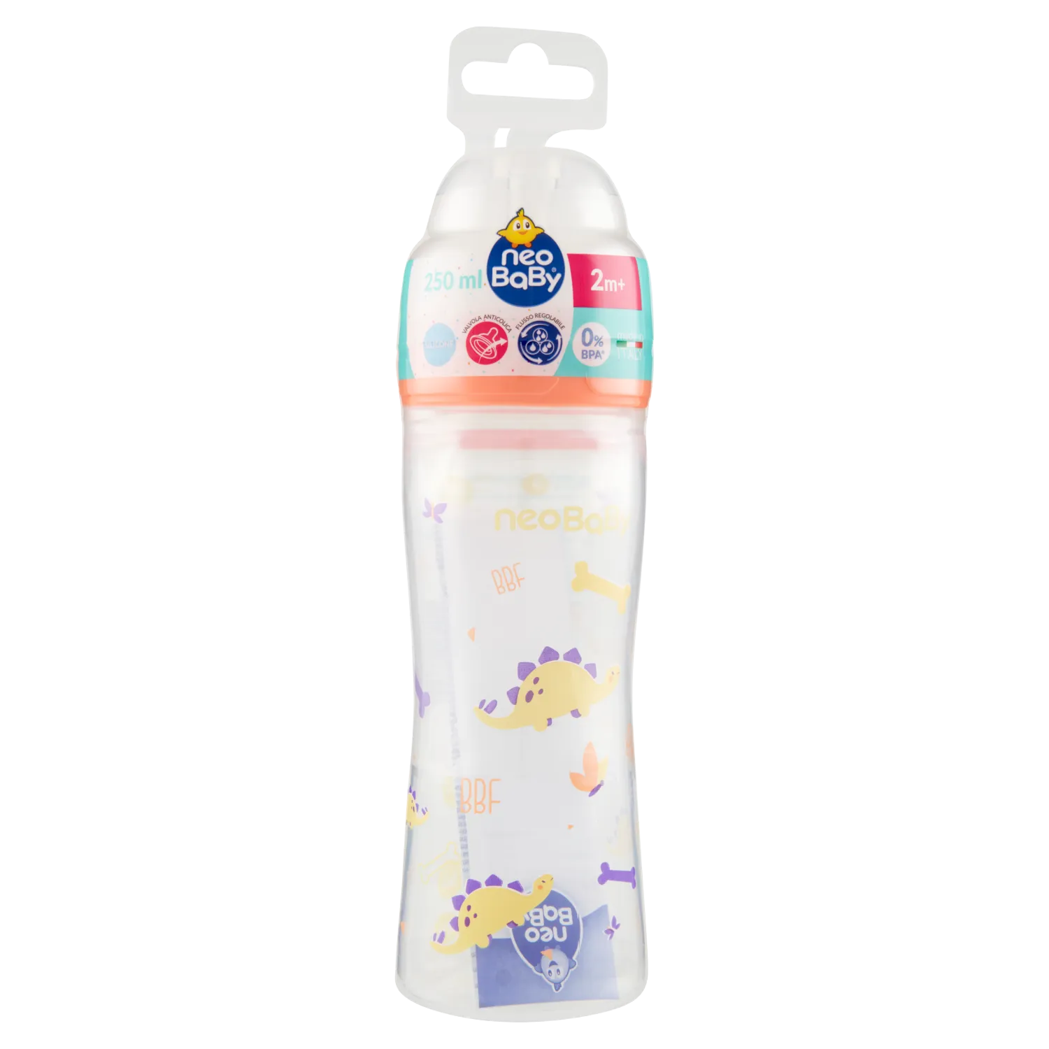 Biberon Collo Largo 250ml Caucciu' 84237 Neobaby