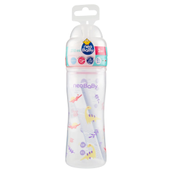 8058664165421 Neo Baby Biberon Plastica Collo Largo Dino Rosa 2m+ 250ml