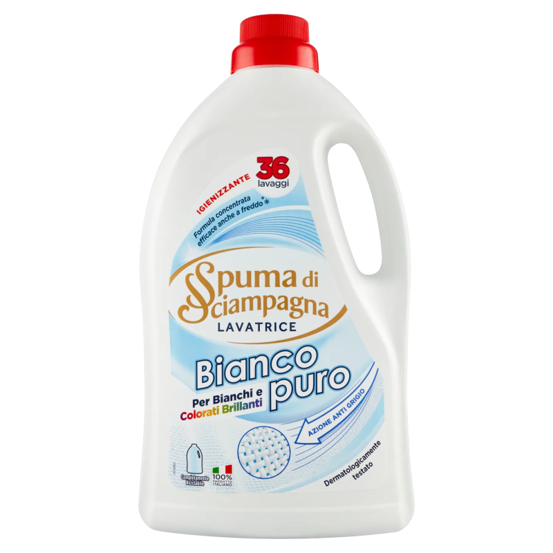 Spuma Di Sciampagna Biancopuro Lavatrice Igienizzante 36 Misurini 1620ml