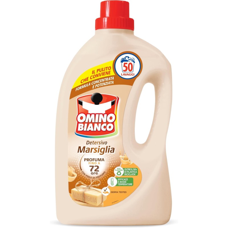 Omino Bianco Liquido Lavatrice Marsiglia 50 Misurini 2000ml