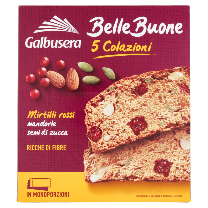 Galbusera Belle Buone 5 Colazioni Mirtilli Rossi, Mandrole E Semi Di Zucca 200gr