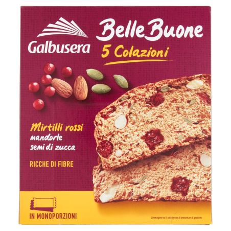 8002190006345 Galbusera Belle Buone 5 Colazioni Mirtilli Rossi, Mandrole E Semi Di Zucca 200gr