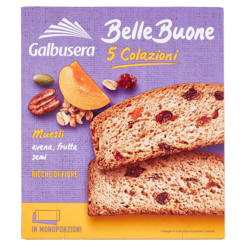 8002190006499 Galbusera Belle Buone 5 Colazioni Muesli, Avena, Frutta, Semi 200gr