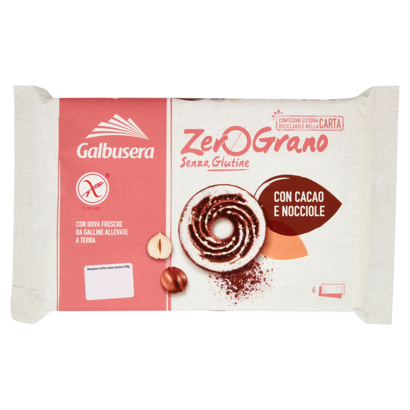 Galbusera Zero Grano Con Cacao E Nocciole 6x36,7gr