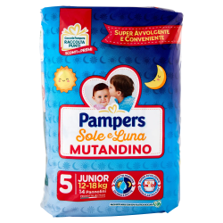 8001480306639 Pampers Sole E Luna Mutandino Taglia 5 Junior 14pz