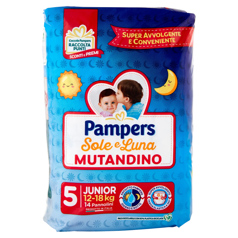 Pampers Sole E Luna Mutandino Taglia 5 Junior 14pz