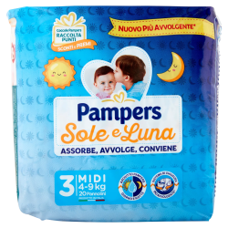 8001480306455 Pampers Pampers Sole&Luna Taglia 3 - 4/9kg 20pz