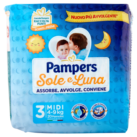 8001480306455 Pampers Pampers Sole&Luna Taglia 3 - 4/9kg 20pz