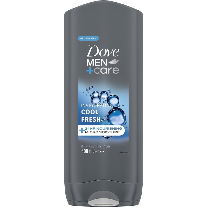 Dove Men+Care Invigorating Cool Fresh Body, Face & Hair Wash 400ml