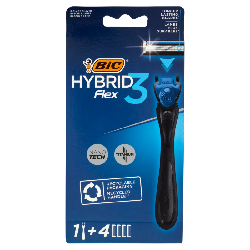 Bic Hybrid Flex 3 Rasoio + 4 Ricariche 1pz