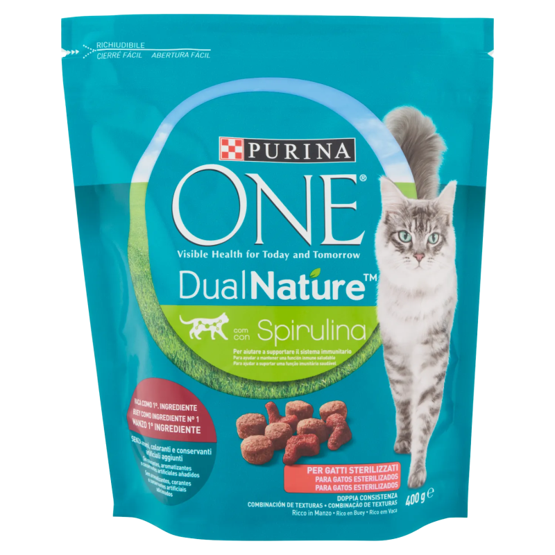 Purina One Cat Crocchette DualNature Sterilizzati Manzo 400gr