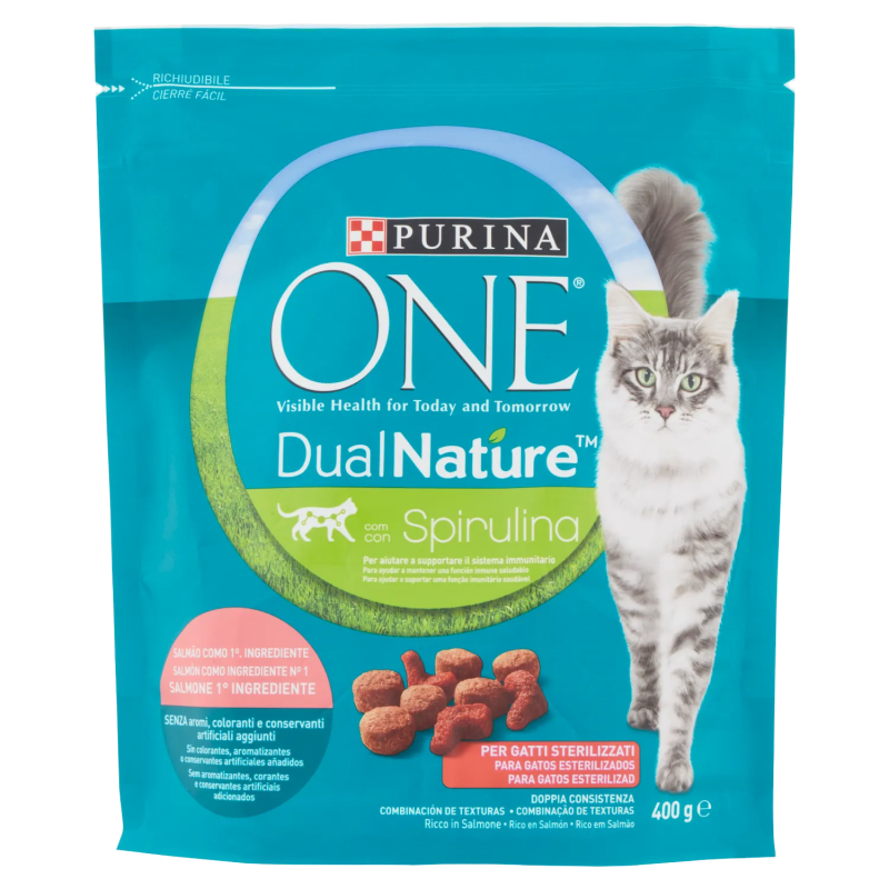 7613036716239 Purina One Cat Crocchette DualNature Sterilizzati Salmone 400gr