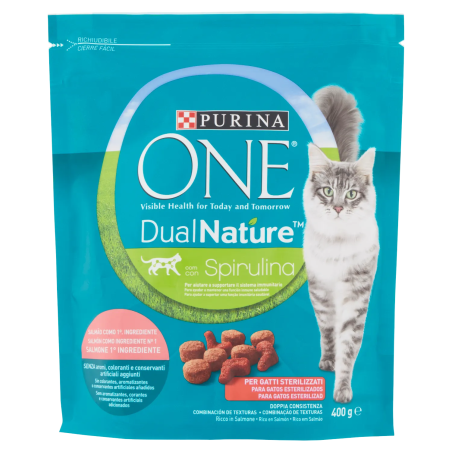 7613036716239 Purina One Cat Crocchette DualNature Sterilizzati Salmone 400gr