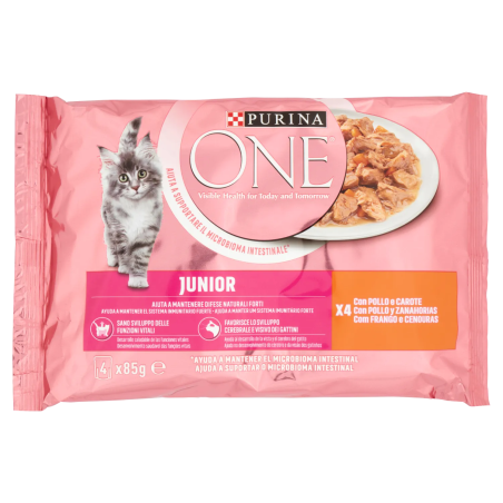 7613287795878 Purina One Cat Single Serve Junior Pollo 4x85gr