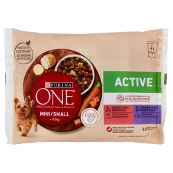 Purina One Dog Mini/Small Active Manzo e Anatra 4x85gr