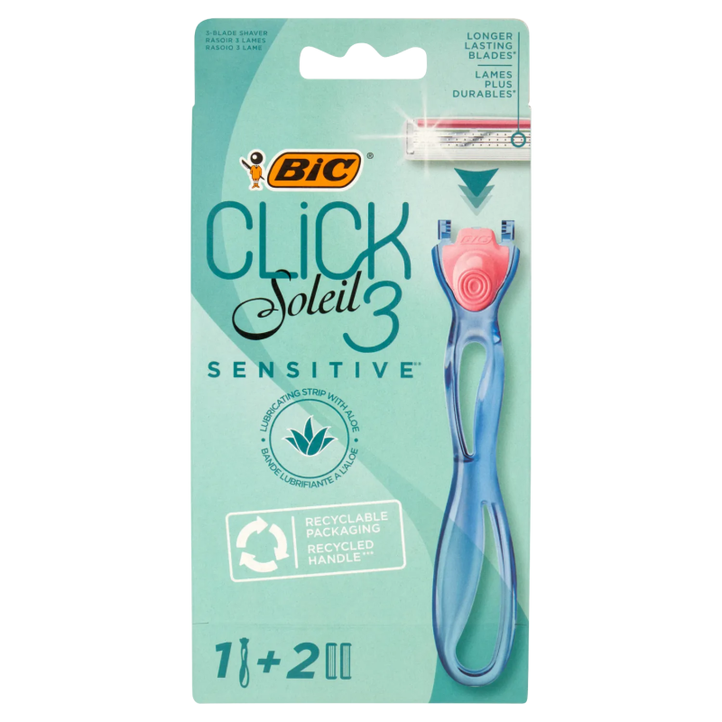 Bic Kit Rasoio Click Soleil 3 Sensitive + 2 Ricambi 1pz