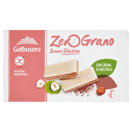 8002190003443 Galbusera Zerograno Wafer Nocciola 4x45gr