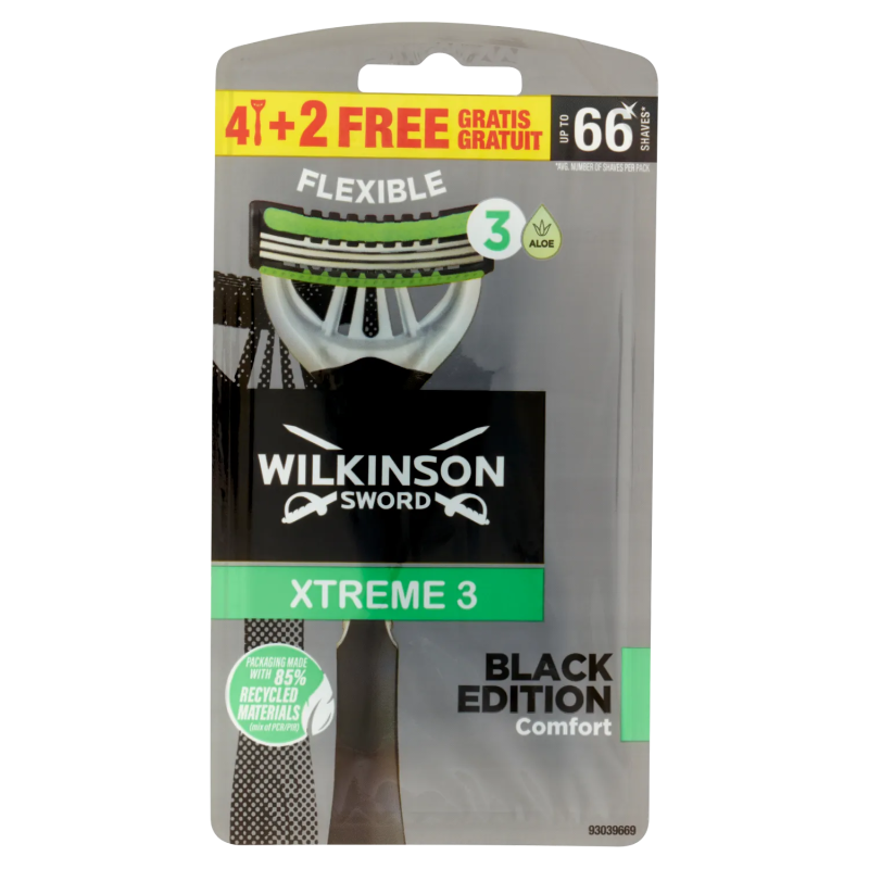 4027800383801 Wilkinson Extreme 3 Black Edition Usa & Getta 4+2pz