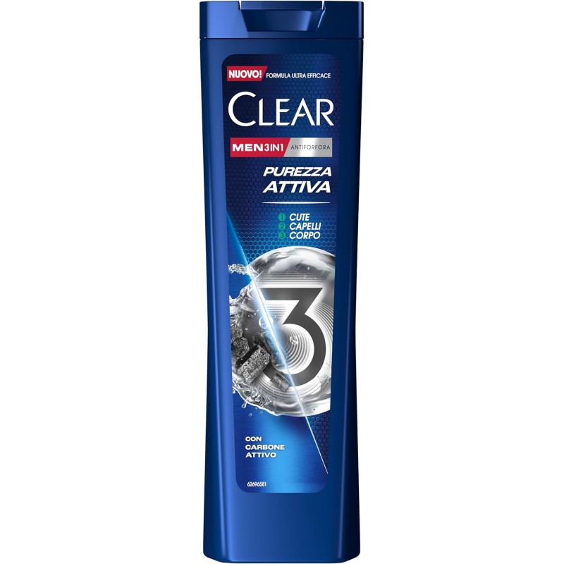 8720181429668 Clear Shampoo 3in1 Purezza Attiva 225ml