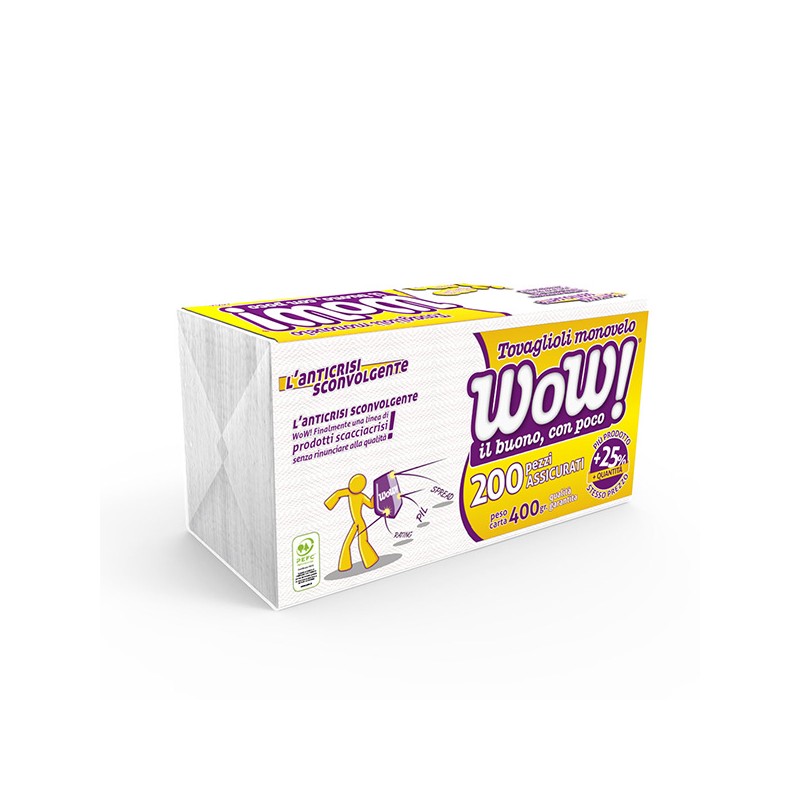 Wow Tovaglioli 1 Velo 30x33cm New 200pz