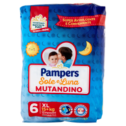 8001480306646 Pampers Sole & Luna Mutandino Taglia 6 Extra Large New 13pz