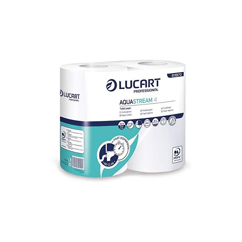 Lucart Igienica Aquastream 2 Veli 4 Rotoli 1pz