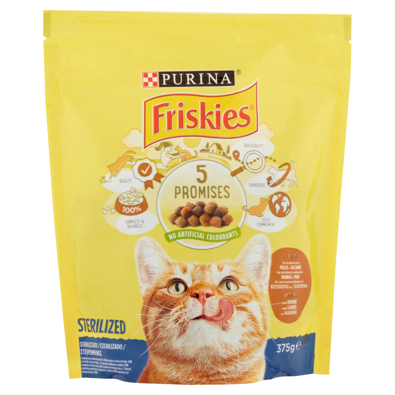 Friskies Cat Crocchette Sterilizzati Tacchino Con Verdure 375gr